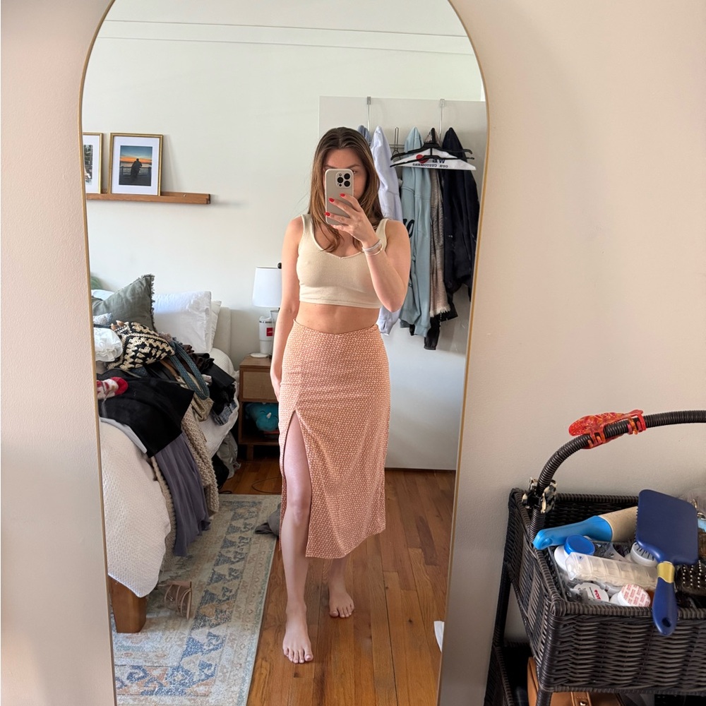 Abercrombie & Fitch Midi Skirt with Cut Out